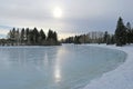 January Pond Reflections Royalty Free Stock Photo