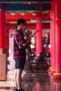 22 January 2023. Praying in Chinese New Year at the Temple. Semarang. Indonesia.