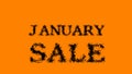 January Sale smoke text effect orange isolated background