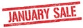 JANUARY SALE text on red grungy rectangle stamp Royalty Free Stock Photo