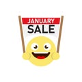 January sale vector icon symbol isolated on white background Royalty Free Stock Photo