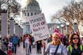 January 19, 2019 San Francisco / CA / USA - Women`s March `Money out of politics` sign