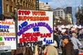 January 19, 2019 San Francisco / CA / USA - Women`s March voting related sign