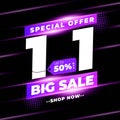 1.1 January Shopping Day Sale Banner Promotion Big Sale 50% Discount