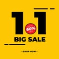 1.1 January Shopping Day Sale Banner Promotion With 60% Discount