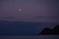 Super Blood Wolf Moon Eclipse over Lanikai, Hawaii 2019 Royalty Free Stock Photo
