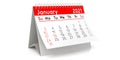 January 2021 - table calendar - 3D illustration