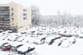 JANUARY 8th 2021.ARGANDA.MADRID:Winter scene with frozen cars in Arganda del Rey Madrid