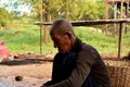 January 5th 2017, Closeup of an elderly Cambodian fisherman in the floating village of Kampong Khleang