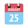 january 25th. Day 25 of month,Simple calendar icon on white background. Planning. Time management. Set of calendar icons for web