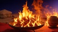 January 13, traditional bonfire, burning fire, festive feast