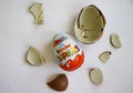 January 10, 2022 Ukraine city Kyiv Kinder  company  sweet  delicious   gourmet Surprise chocolate egg on a colored background Royalty Free Stock Photo