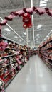 Valentines 2023 Decorations and Display of Toys, Stuffed Animals, Chocolates and gifts at Walmart Store in San Diego, CA