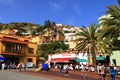 January 30 2020 - VALLEHERMOSO, La Gomera, Canary islands, Spain: People in the colorful old village Royalty Free Stock Photo