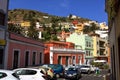 January 30 2020 - VALLEHERMOSO, La Gomera, Canary islands, Spain: People in the colorful old village Royalty Free Stock Photo
