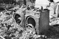 JANUARY 2018, VENTURA CALIFORNIA - Destroyed home and washer/drier from 2018 Thomas Fire off. Outdoor, fire Royalty Free Stock Photo