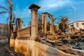 JANUARY 2018, VENTURA CALIFORNIA - Destroyed homes from 2018 Thomas Fire off Foothill Road in the. Ojai, House