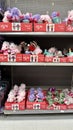 Valentines Day 2023 Plush and Mug Shelves at Walmart Store in San Diego, CA