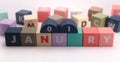 JANUARY, from wooden blocks with letters, important date concept