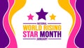 January is World Rising Star Month background template. Holiday concept. background, banner, placard, card, and poster design