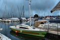 JANUARY, 2017,Yachts on winter parking lot on Lake Geneva