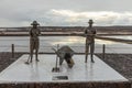 Statue sambolizing the worker at the salt mine in Janubio, Lanzarote