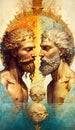 Janus Roman God Watercolor Portrait by Generative AI