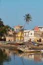 Saint Louis in Senegal with traditional boats