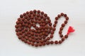 Japa mala. Prayer beads made from the seeds of the rudraksha tree