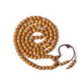 Japa mala Buddhist rosary made of 108 beads, isolated on a white backgroun Royalty Free Stock Photo