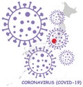 Coronavirus COVID 19 Japan map Royalty Free Stock Photo