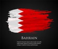 vector template Illustration Bahrain flag Persian country red white brush paint