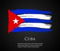 vector template Illustration Cuba flag country red white blue brush paint