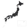 Japan - administrative map of regions
