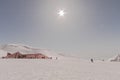 The japan alps or the snow mountains wall of Tateyama Kurobe alpine in sunshine day with blue sky background is one of the Royalty Free Stock Photo