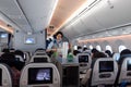 TOKYO, JAPAN - FEBRUARY 6, 2019: Japan ANA Airlines and Boeing 787 Dreamliner interior Royalty Free Stock Photo