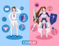 Japan anime cosplay , 2 cosplay set