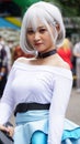 Japan anime cosplay, portrait of cosplayer in natural background