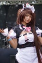 Japan anime cosplay, portrait of cosplayer in natural background