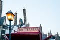 Japan - April 03, 2023: Delicious Butterbeer beverage with lamp light decoration in Harry Potter World at Universal Studio Japan,