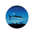 Japan Aquarium and Underwater Marine Life Vector