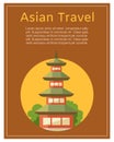 Japan asian travel concept with Japan landmarks, temple pagoda vector illustration.