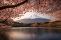 Japan beautiful landscape Mountain Fuji. Generative AI Royalty Free Stock Photo