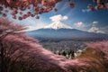 Japan beautiful landscape Mountain Fuji. Generative AI Royalty Free Stock Photo