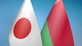 Japan and Belarus two flags