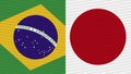 Japan and Brazil Two Half Flags Together