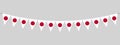 Japan bunting garland, string of triangular flags for outdoor party, Japanese National holiday, vector decorative