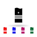 Japan captain military ranks and insignia multi color icon. Simple glyph, flat of military ranks and insignia of japan