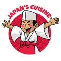 Japan Cartoon Funny Chef Logo