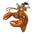 Japan Cartoon riding the Lobster
